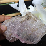 Large Raw Pink Kunzite Crystal Specimen, Natural Free Form