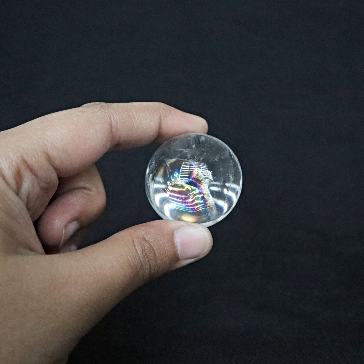 Natural Rainbow Quartz Sphere: Feng Shui Crystal Decor Gift