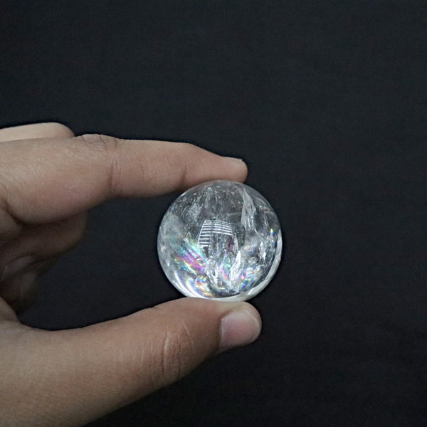 Natural Rainbow Quartz Sphere: Feng Shui Crystal Decor Gift