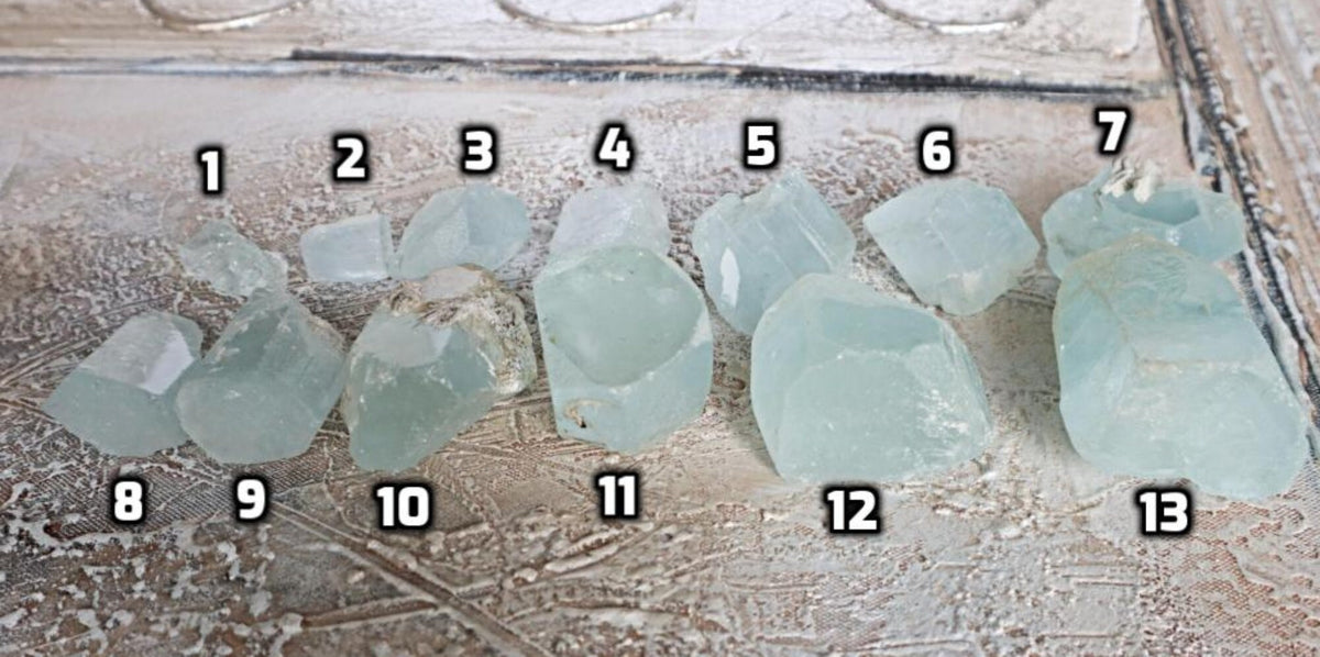 Raw Aquamarine Crystal Mineral Specimens