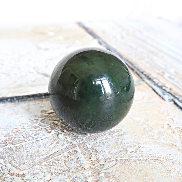 Canadian Nephrite Jade Sphere: Emerald Green Healing Crystal (50mm)
