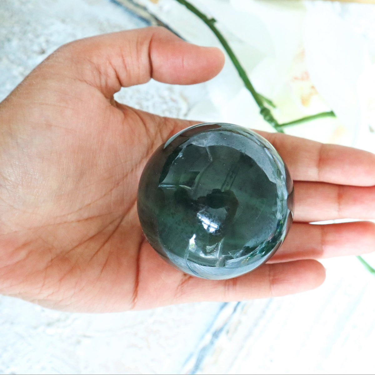 Canadian Nephrite Jade Sphere: Emerald Green Healing Crystal (50mm)