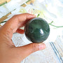 Canadian Nephrite Jade Sphere: Emerald Green Healing Crystal (50mm)