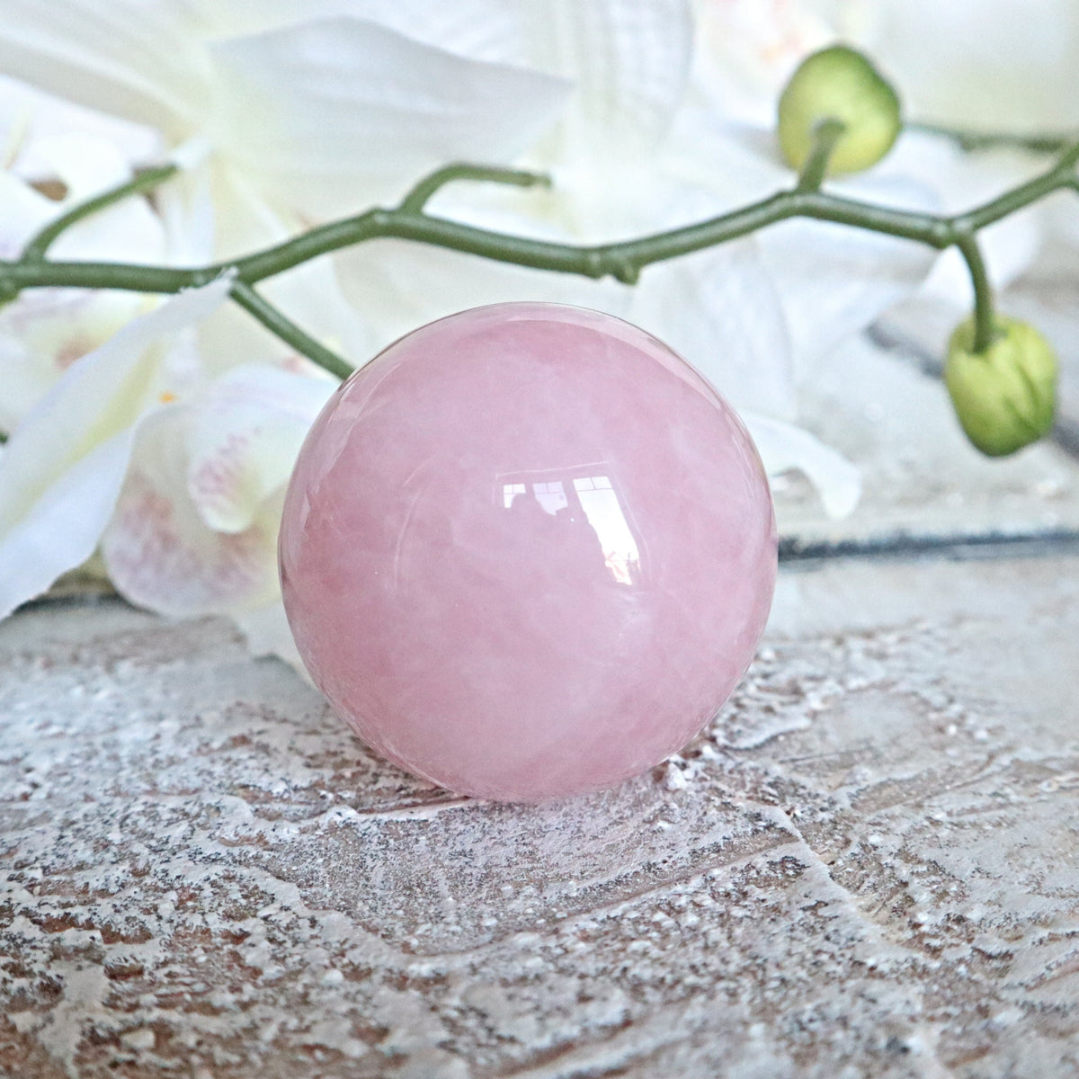 AAA Rose Quartz Sphere: 40mm Healing Crystal, Stone of Love