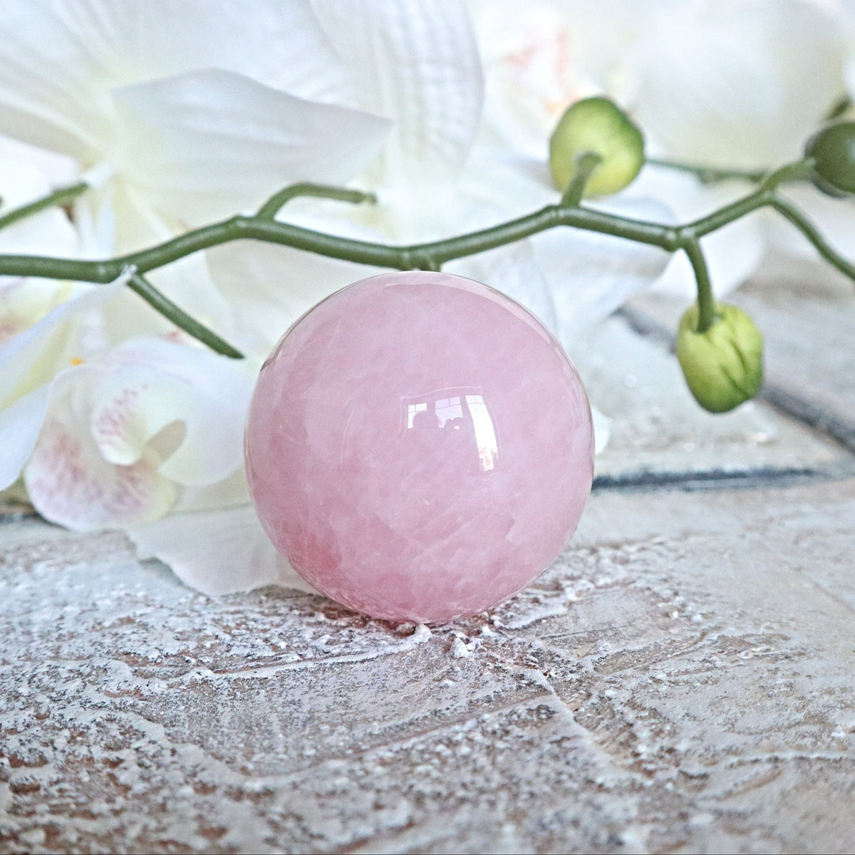 AAA Rose Quartz Sphere: 40mm Healing Crystal, Stone of Love