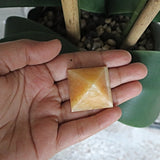 Orange Calcite Pyramid: Natural Abundance Stone, Meditation Decor (35mm)