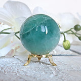 Green Fluorite Sphere: Polished Crystal for Abundance (60mm or 50mm)