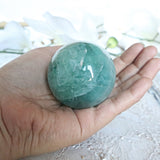 Green Fluorite Sphere: Polished Crystal for Abundance (60mm or 50mm)