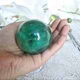Green Fluorite Sphere: Polished Crystal for Abundance (60mm or 50mm)