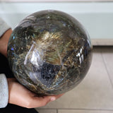 Extra Large Labradorite Sphere with Flash (165mm, 16.5 Lbs)