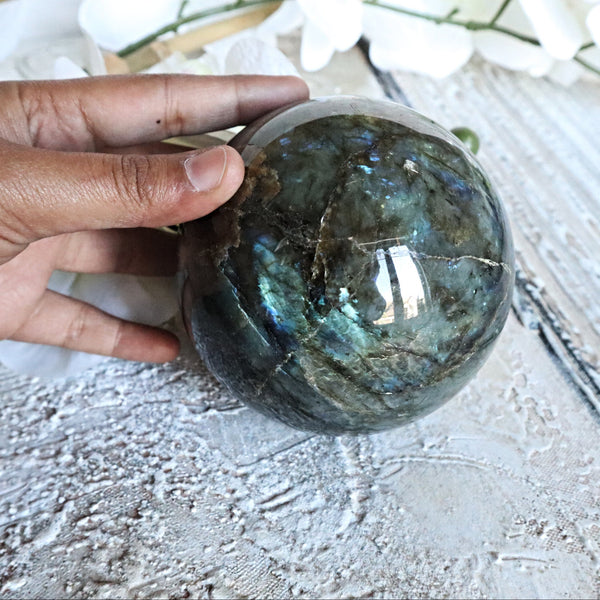 Large Labradorite Sphere 93 mm, L1