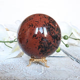 Mahogany Obsidian Sphere: Polished Volcanic Stone (85mm)
