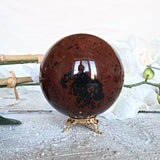 Mahogany Obsidian Sphere: Polished Volcanic Stone (85mm)