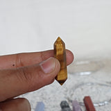 Double Point Crystal Set: Lapis, Rhodonite, Agate, Jasper, Obsidian
