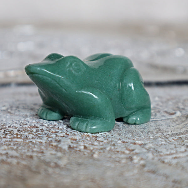 Green Aventurine Frog: Hand Carved Crystal for Wealth & Luck