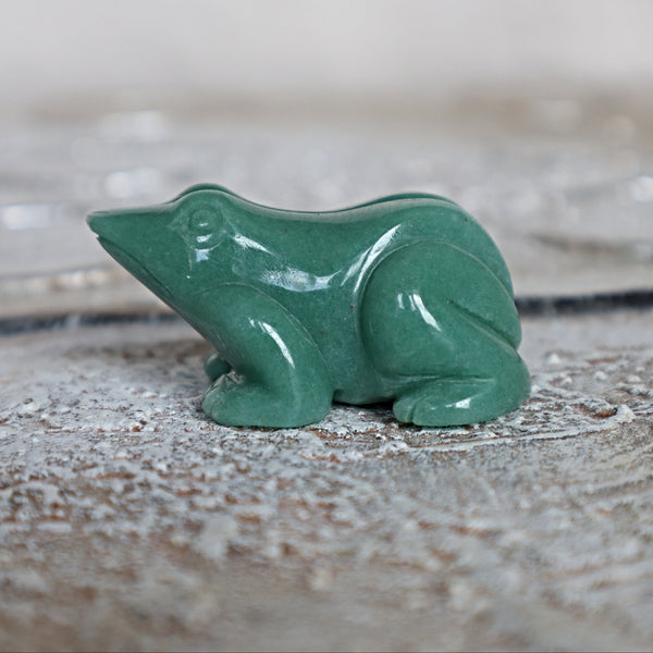 Green Aventurine Frog: Hand Carved Crystal for Wealth & Luck