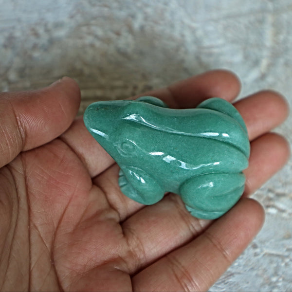 Green Aventurine Frog: Hand Carved Crystal for Wealth & Luck
