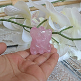 Rose Quartz Maneki Neko: Japanese Lucky Cat Home Decor (1.6 inch)
