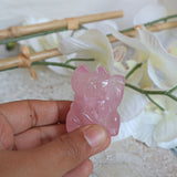 Rose Quartz Maneki Neko: Japanese Lucky Cat Home Decor (1.6 inch)
