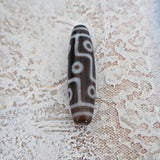 6 Eye Dzi Bead: Hand Carved Tibetan Agate Stone (48mm)