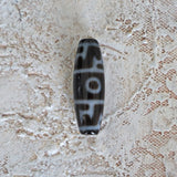 Rare 2 Eye Dzi Bead: Hand Carved Tibetan Agate