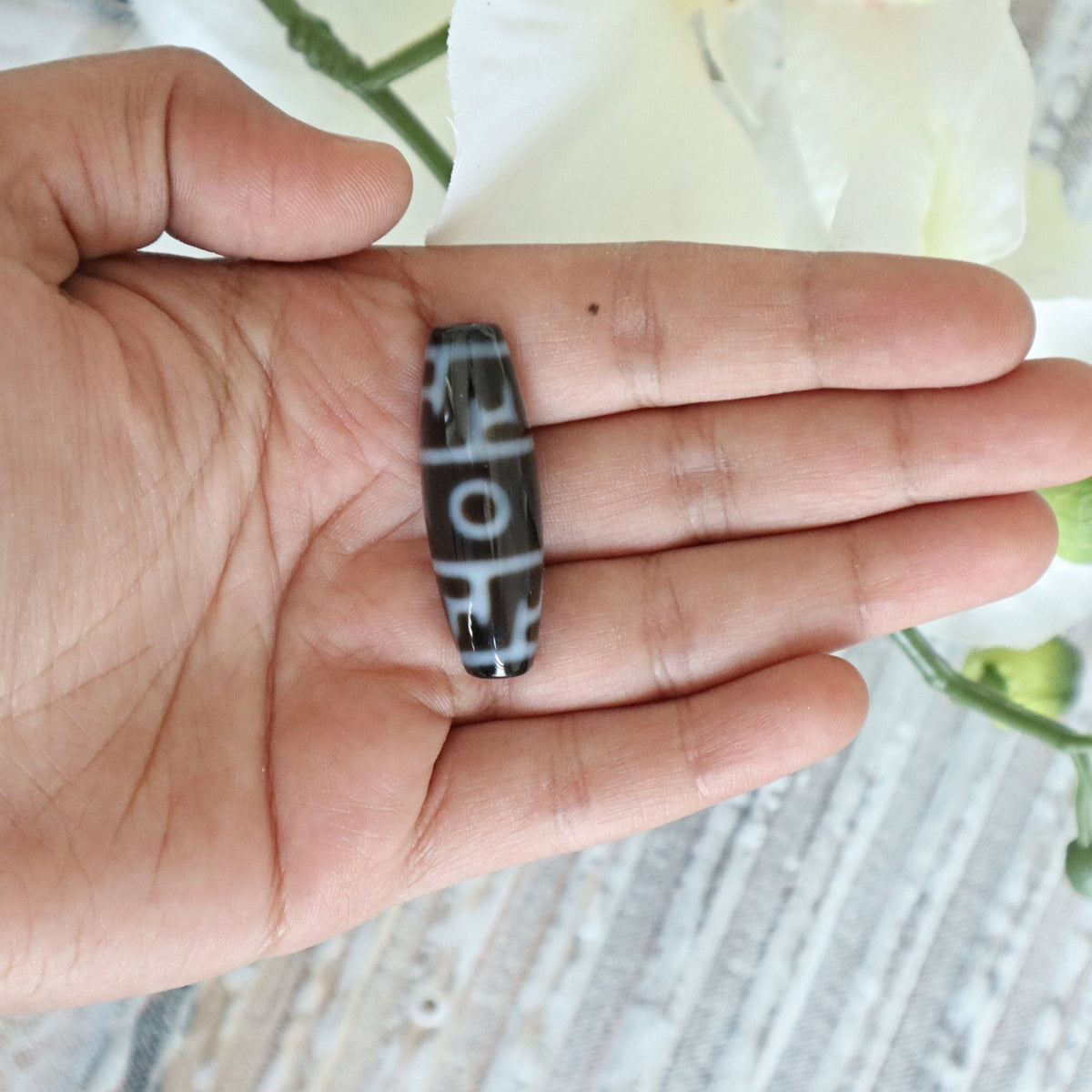 2 Eye Dzi Bead Rare | Tibetan Agate Dzi Bead 2 Eye