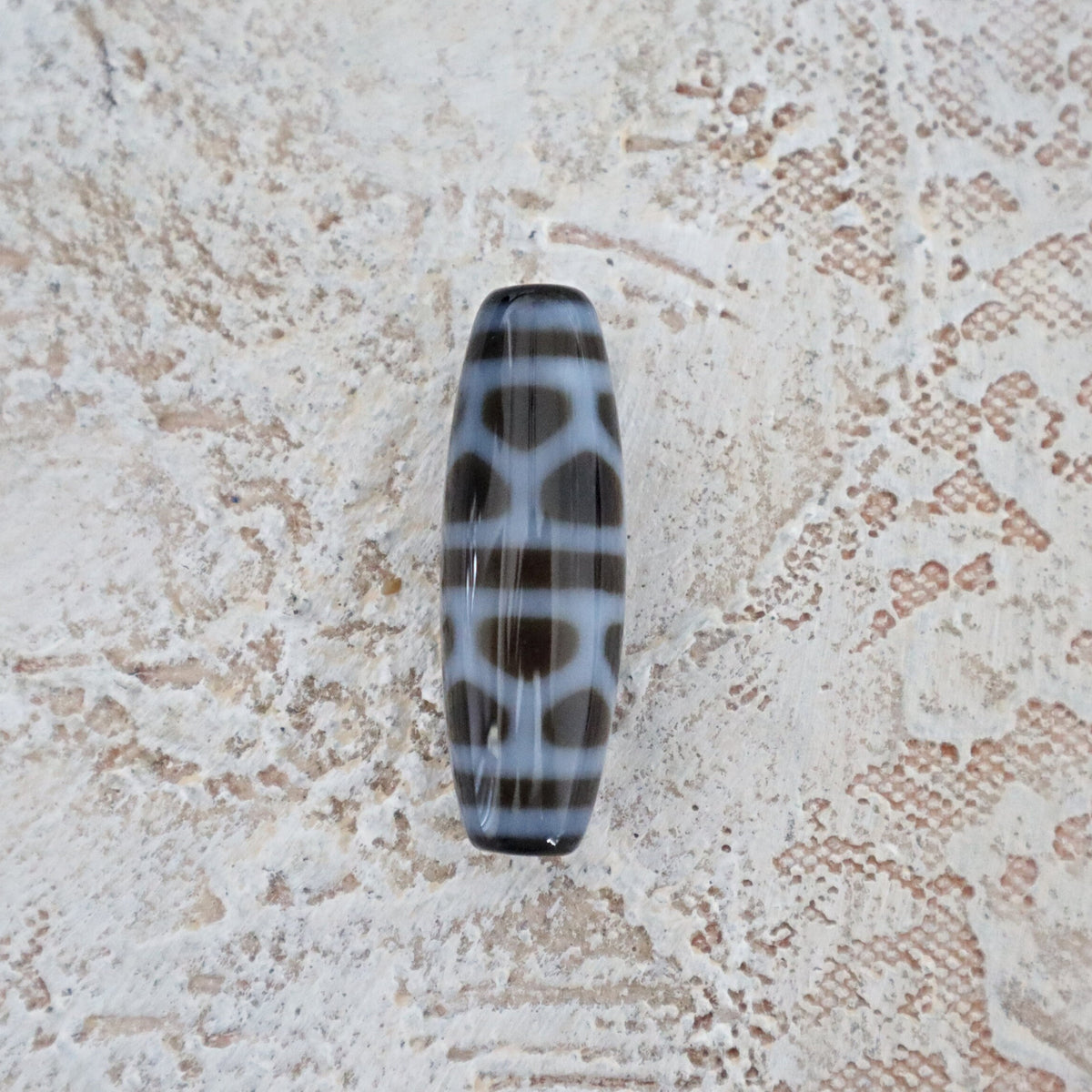 Hand Carved Tibetan Agate Dzi Bead (36mm)