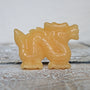 Hand Carved Orange Calcite Dragon: Feng Shui Home Decor