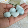 2 Stones Aquamarine Tumbled Stones 20 grams 0.7 OZ FREE US Shipping
