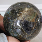 Extra Large Labradorite Sphere with Flash (165mm, 16.5 Lbs)