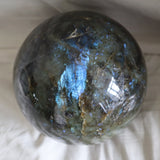 Extra Large Labradorite Sphere with Flash (165mm, 16.5 Lbs)