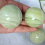 Butter Jade Sphere: Green Crystal Stone for Abundance (45mm)