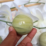 Butter Jade Sphere: Green Crystal Stone for Abundance (45mm)
