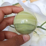 Butter Jade Sphere: Green Crystal Stone for Abundance (45mm)