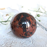 Mahogany Obsidian Sphere: Polished Volcanic Stone (85mm)