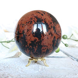 Mahogany Obsidian Sphere: Polished Volcanic Stone (85mm)