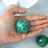 Chrysocolla Sphere: Polished Green Crystal (40mm)