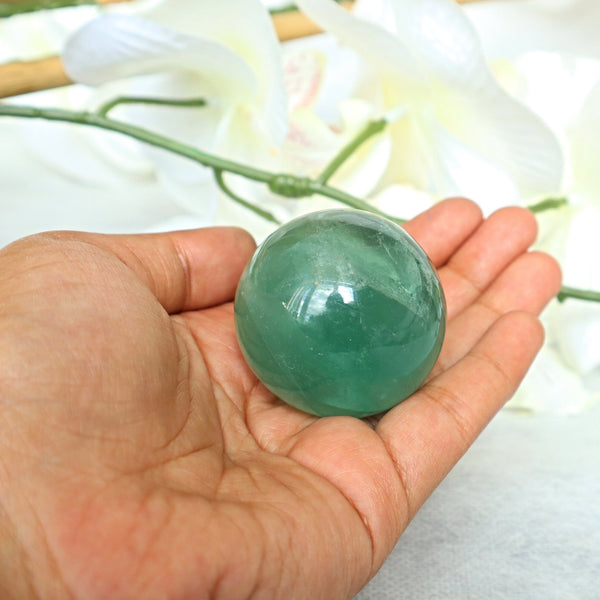 Green Fluorite Sphere: Reiki Healing Crystal Gift