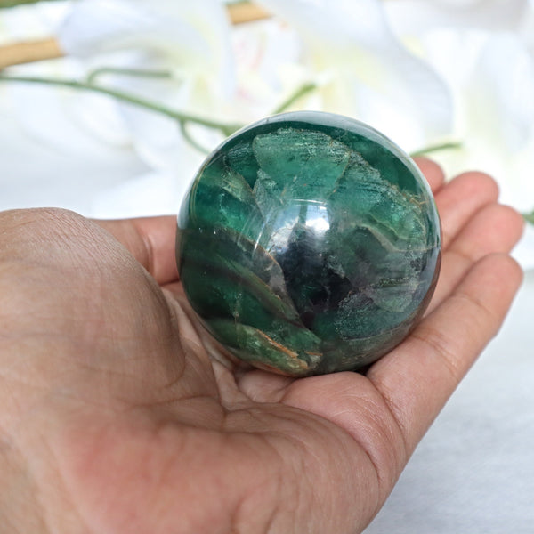Green Fluorite Sphere: Reiki Healing Crystal Gift