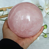 Large Rose Quartz Sphere: Natural Polished Stone of Love