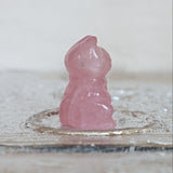 Rose Quartz Maneki Neko: Japanese Lucky Cat Home Decor (1.6 inch)