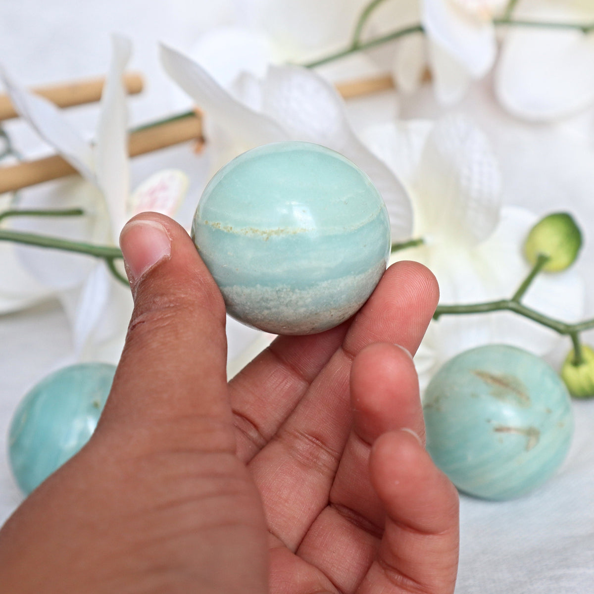 Mint Green Amazonite Sphere (40mm): Emotional Wellness Crystal