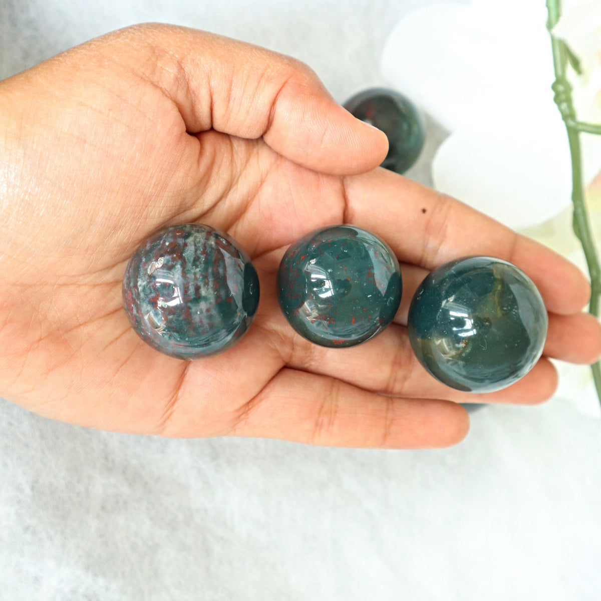Bloodstone Sphere: Polished Heliotrope Crystal (27mm)