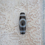 Rare 2 Eye Dzi Bead: Hand Carved Tibetan Agate