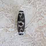 Lotus Tibetan Dzi Bead: Hand Carved Agate Stone (38mm)