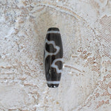 Lotus Tibetan Dzi Bead: Hand Carved Agate Stone (38mm)
