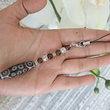 21 Eye Tibetan Dzi Agate Bead Car Charm: Quartz Crystal Accessory
