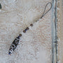 Lotus Tibetan Agate Dzi Bead Car Charm: Lapis & Quartz Crystal Strap