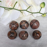 Chiastolite Sphere: Natural Cross Stone, Root Chakra (31mm)