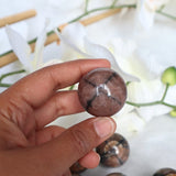 Chiastolite Sphere: Natural Cross Stone, Root Chakra (31mm)